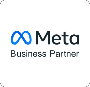 Selo oficial Meta Business Partner, reconhecendo a ARD Marketing como uma agência de tráfego pago de alta performance em Facebook e Instagram Ads.
